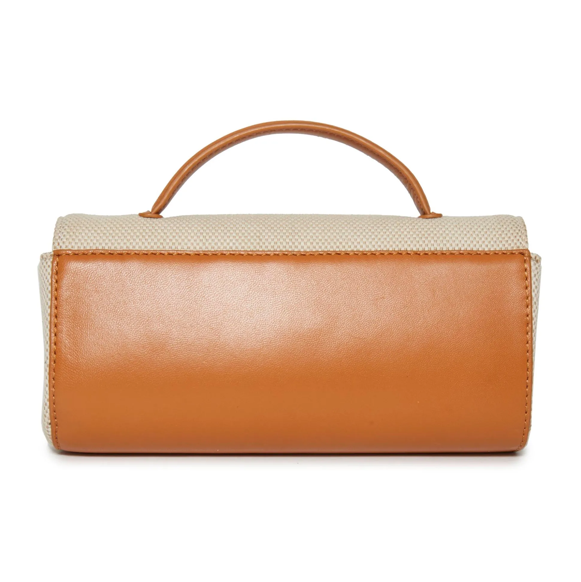 SADDLE BROWN MINI TABITHA FLORAL TOP HANDLE BAG