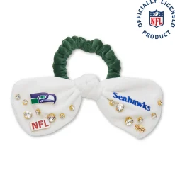 SEATTLE SEAHAWKS LELE SADOUGHI X NFL IVORY GREEN BOW SCRUNCHIE