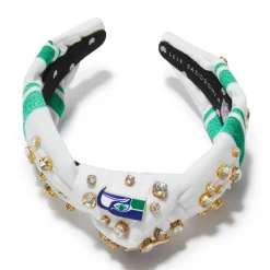 SEATTLE SEAHAWKS LELE SADOUGHI X NFL IVORY EMBELLISHED KNOTTED HEADBAND
