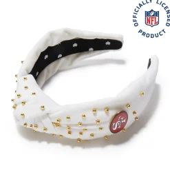 SF 49ERS LELE SADOUGHI X NFL IVORY EMBELLISHED KNOTTED HEADBAND