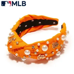 SF GIANTS LELE SADOUGHI / MLB ORANGE EMBELLISHED KNOTTED HEADBAND
