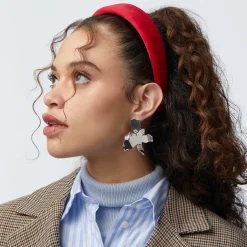 SILVER METAL SMALL PAPER LILY EARRINGS