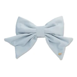 SKY BLUE SET OF 4 VELVET BOW NAPKIN RINGS