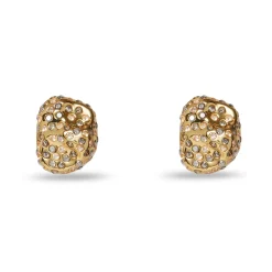 SMOKEY QUARTZ PAVE ROCK EARRINGS