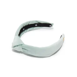SMOKY AQUA KIDS VELVET KNOTTED HEADBAND