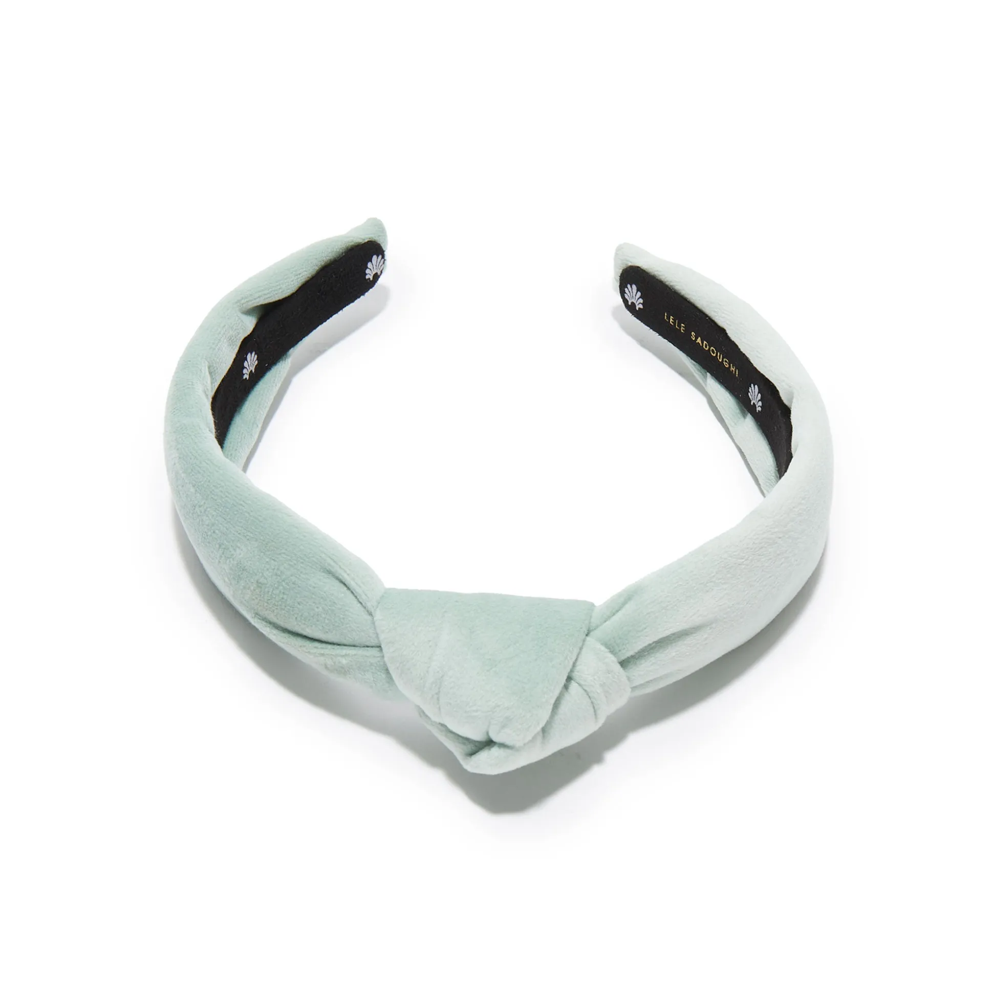 SMOKY AQUA KIDS VELVET KNOTTED HEADBAND