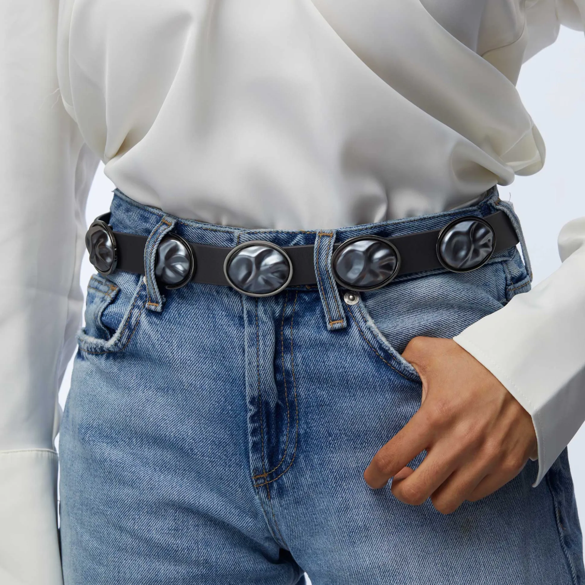 TAHITIAN PEARL OVAL STATION BELT