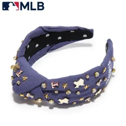 TEXAS RANGERS LELE SADOUGHI / MLB NAVY EMBELLISHED KNOTTED HEADBAND