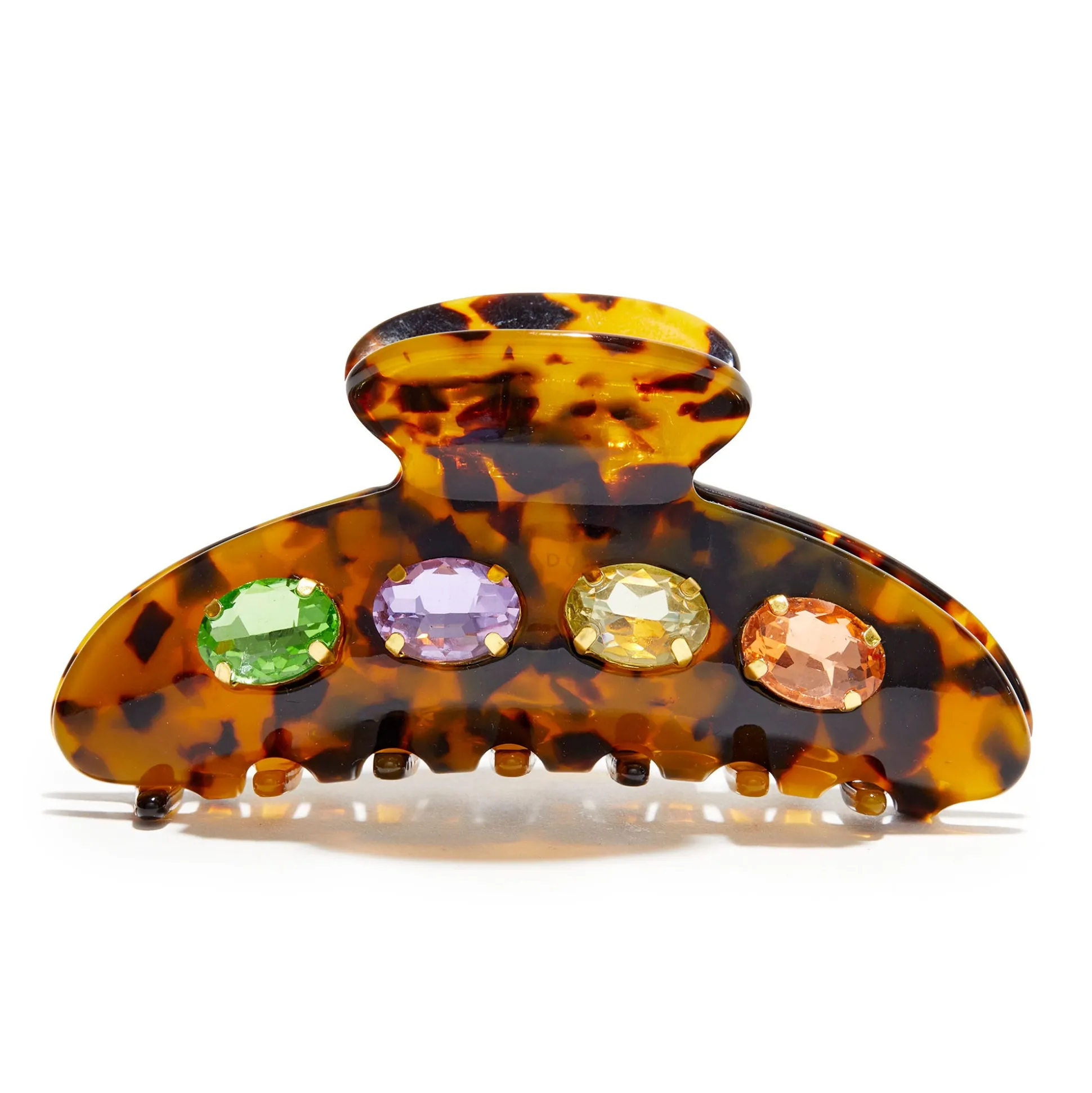 TORTOISE LARGE CRYSTAL CLAW CLIP