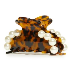 TORTOISE MEDIUM PEARL CLAW CLIP