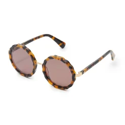 TORTOISE PAROS ROUND SUNGLASSES