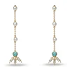 TURQUOISE SEA LINEAR TRIFOLD EARRINGS