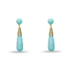 TURQUOISE SKY GOLD CAGE DROP EARRINGS