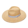 VISTA BLUE LELE SADOUGHI X RENWICK STRIPED BAND STRAW HAT