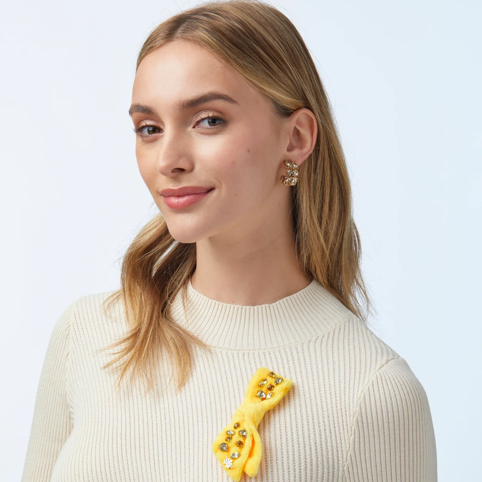 YELLOW EMBELLISHED AWARENESS RIBBON